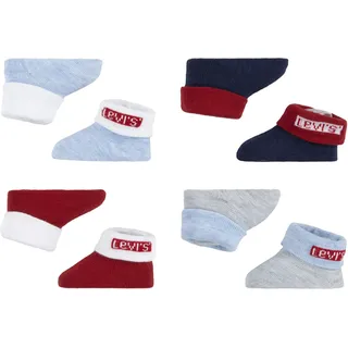 Levi's Levis Kids "4PK Red Tab Bootie", 8 Paar tlg. im 8er-Pack, aus weicher Baumwollmischung, mit Elasthan-Anteil, rot, blau, grau),