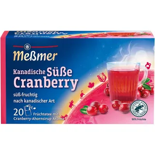 Meßmer Ländertee Kanadische Süße Cranberry | Früchtetee mit Cranberry-Aroma | 20 Teebeutel
