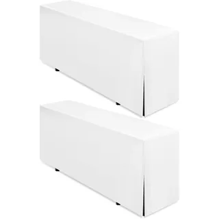 Lumaycens 2 Pack Biertisch Husse, Weiß Biertischhusse für Bierzeltgarnitur, Biertischhusse Premium für 220 x 50 cm Blickdicht waschbar Tisch für Outdoor-Bankette (Weiß)