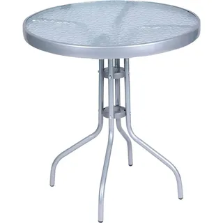 Mojawo Gartentisch Rund Ø 60 x 70 cm Silber/Grau