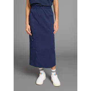 Cargorock KANGAROOS, Damen, Gr. 48, blau (marine), Web, Obermaterial: 50% Baumwolle, 46% Polyamid, 4% Elasthan, bequem lang, Röcke Cargorock, mit elastischem Bund und Schlitz hinten