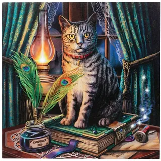 Lisa Parker Leinwandbild, Motiv: Zauberhaftes mehrfarbiges Buch der Schatten, beleuchtet, 30 x 30 cm, 1 Stück, mystisches Kunststück, einzigartige Beleuchtungsfunktion, perfekte Heimdekoration