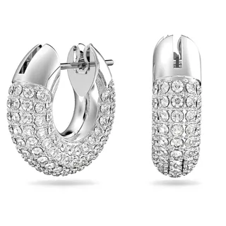 Swarovski Creolen Dextera Rhodinierte Ohrringe mit Strahlenden Swarovski Kristallen weiß