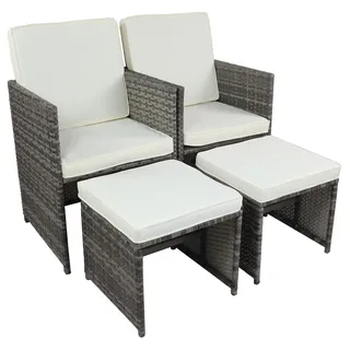 VCM Ambia Garden Gartensessel 53 x 84 x 53 cm grau 4-tlg.