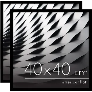 Americanflat Bilderrahmen modern Schwarz 40x40 cm 2er Set