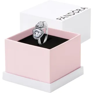 Pandora Timeless Funkelnder Strahlenkranz Herz Ring aus Sterling Silber mit Zirkonia, Größe: 52, 193659C01-52