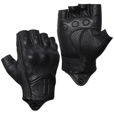 Harssidanzar Herren Motorradhandschuhe Leder Perforiert Motorradfahren Fahrhandschuhe CM044EU, Schwarz, Größe S