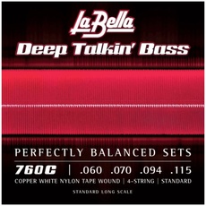 La Bella Strings »DEEP TALKIN' BASS - 760C WHITE NYLON - E-BASS« Saiten für E-Bass - Copper White Nylon Tape Wound - Standard: 060-115