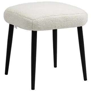 Homcom Hocker Quadratisch Kunststoff 42 x 44 x 42 cm Cremeweiß