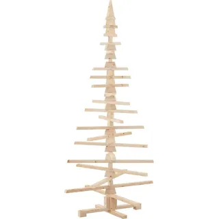 vidaXL | Holz Weihnachtsbaum | mit Ständer natur 180 cm Massivholz Kiefer - Braun