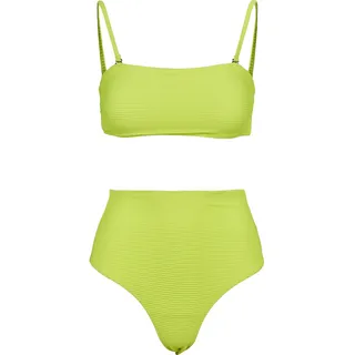 Urban Classics Ladies High Waist Bandeau Bikini electriclime XS