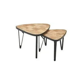 WOHNLING Couchtische-Set dreieckig Massivholz akazie, 1 St.