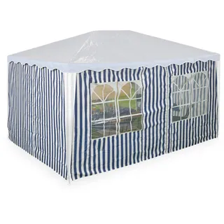 Relaxdays Seitenteile für 3x4m Pavillon 3 Stück Blau/Weiß 4 x 2 m