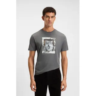 T-Shirt BOSS ORANGE "Te lupo", Herren, Gr. S, open grau062, Single Jersey, Obermaterial: 100% Baumwolle, unifarben, regular fit normal, Rundhals, Shirts T-Shirt, runder Ausschnitt, regular fit, Fotodruck
