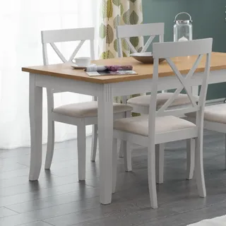 Julian Bowen 2er-Set Esszimmerstühle Davenport, Eiche und Elefantengrau