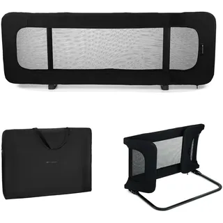 Kinderkraft Guard and Dream Bettgitter 120x40 cm, Bariere Rausfallschutz, Zusammenklappbar, Leicht zu transportieren mit Tragetasche, Einfache Montage, Schwarz