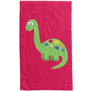 Handtuch, Kinderhandtuch mit buntem Aufdruck, Tiere 30x50cm Dinosaurier 014 - Rot