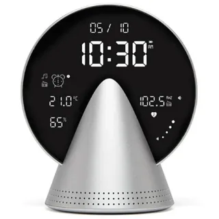 Lexon LR156GA3 Radiowecker Conic Clock Glacier Alu Silberfarben - Silber