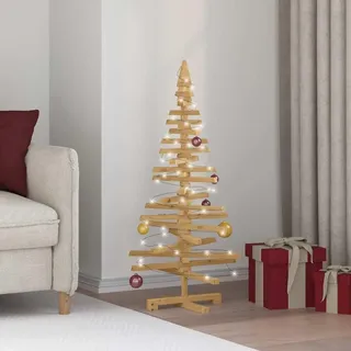 Eleganten-Stil Holz Weihnachtsbaum mit Ständer Braun 120 cm Massivholz Kiefer - Künstliche Weihnachtsbäume Hommie8722465 1parcel - Braun