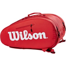 Wilson Padel-Tasche Super Tour, Für bis zu 6 Schläger, Rot/Weiß, WR8901801001