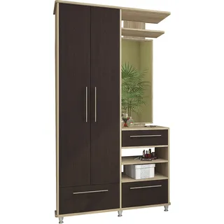 nabbi Vorzimmer mit Aufhänger Tafel und ein Spiegel Draußen WSM - Dub-Sonoma / Wenge-Magie - Naturbelassen