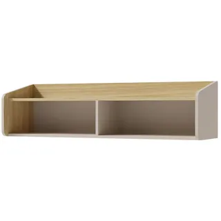 Deine Möbel 24 Wandregal Albi 11 125/33/33 in Sandbeige / Geölte Eiche , Beige, Eichefarben , Holzwerkstoff , 125x33x33 cm , Wohnzimmer, Regale, Wandregale
