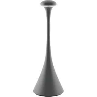 SIGOR Nudrop - Dimmbare LED Akku-Tischleuchte Indoor & Outdoor, IP54 spritzwassergeschützt, Höhe 29,2 cm, aufladbar mit Easy-Connect, 12 h Leuchtdauer, graphitgrau