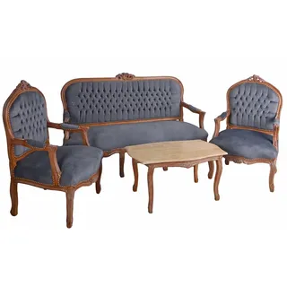 Sitzgruppe Barock Möbel Sessel Antik Salon Garnitur Sitzgruppe 4er Set Rokoko