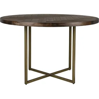 Dutchbone Esstisch CLASS mit Fischgrät Platte rund Ø 120 cm von DutchBone - Braun