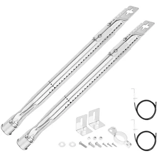 GFTIME 35,5 bis 48,3CM Universal Brenner für Charbroil, Napoleon, Landmann, Enders, Barbecook, Tepro, Taino, Proficook, Verstellbarer Edelstahl Gasgrill Brenner zubehör, 2 Stück
