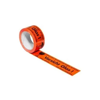 SUPRA Warnklebeband Vorsicht Glas! leuchtorange 50,0 mm x 66,0 m 1 Rolle