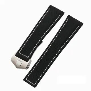 HXFFXHF Uhrenarmbänder für Tag Heuer Carrera AQUARACER, 20 mm, 22 mm, Canvas, Nylon, Leder, Faltschließe, schwarzes Uhrenarmband (Farbe: Schwarz, Schwarz, Solver1, Größe: 20 mm)