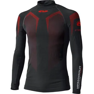 Held 3D-Skin Warm Top, Funktionsshirt langarm Damen - Schwarz/Rot - L