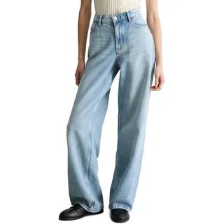 Weite Jeans MARC O'POLO DENIM, Damen, Gr. 28, Länge 30, light blau, Denim/Jeans, Obermaterial: 80% Lyocell, 20% Baumwolle, weit lang, Jeans Weite Jeans, Model Tomke wide aus weichem Lyocell-Organic-Cotton-Mix