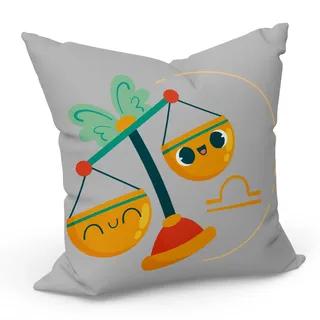 Fabulous Kissen Kissen mit Kissenbezug 40x40 cm Waage Sternzeichen Astrologie Zodiak Zeichnung Symbol Illustration