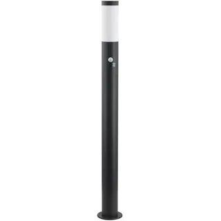 Lindby Außenleuchte Statius mit Bewegungsmelder (spritzwassergeschützt (Modern) in Schwarz aus Metall (1 flammig, E27) - Wegeleuchte Pollerleuchte Wegelampe Sockelleuchte