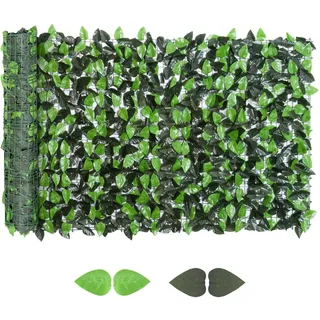 Outsunny Sichtschutzhecke 3 x 1 m Grün Kunststoff