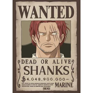 GB Eye Poster One Piece Wanted Shanks – Offizielles Produkt – Format 52 x 38 cm – laminiertes Papier – Collector Manga Poster