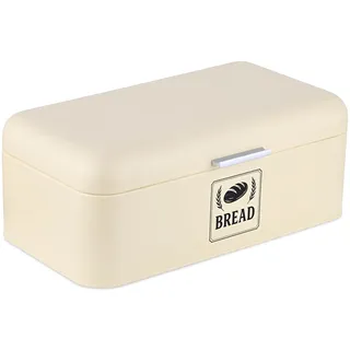 Relaxdays Brotkasten Metall Beige
