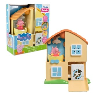 Toomies Tomy E73415 Peppa's House Badespielset Peppa Pig Spielzeug Fenstersprenger & Waschmaschine – Arbeitsdusche & Badewanne Kinder ab 18 Monaten, Mehrfarbig