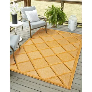 Myflair Möbel & Accessoires Teppich »Amara, LAGERRÄUMUNG", rechteckig 8 mm Höhe Uni Farben, Hoch-Tief Effekt, Outdoor geeignet, Balkon, Terrasse,