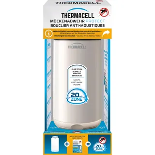 Thermacell Mückenabwehr Protect Basisgerät ohne Wirkstoffplättchen, innovatives Mückenschutz Standgerät in modernem Design, für Garten, Terrasse und Camping, Creme