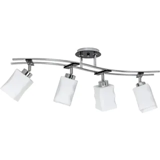Glas Plafond Derby Chrom Lampenschirm weiß - Silber