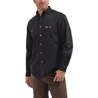 Wrangler Riggs Workwear Herren Logger Twill Langarm Workshirt, Schwarz, XL/Tall