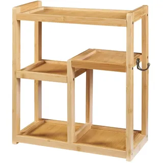 [en.casa] Badezimmerregal Höör , Naturfarben , Holz , Bambus , 37x42x17 cm , Badezimmer, Badezimmerregale, Badregale