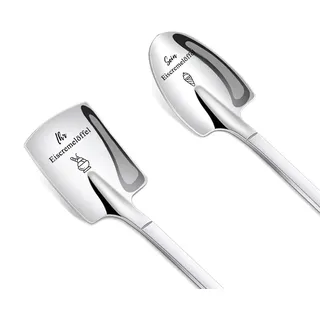 Jahrestag Geschenk für Ihn Sie, 2 Stück Löffel Mit Gravur, Sein und Ihr Eiscremelöffel Löffel Gravur Liebeslöffel Geschenk für Hochzeitstag Geburtstag Valentinstag Jahrestag für Paare Partner