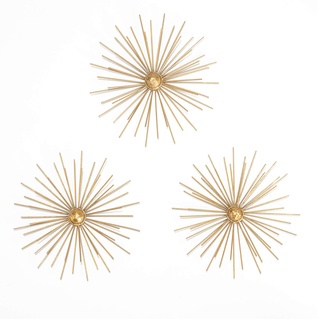 Habitat WA3716W Cabers Gold Starbursts Metall-Wandkunst, Metallic, Wohnzimmer