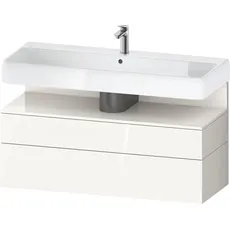 Duravit Qatego Waschtischunterbau, 1 Auszug und 1 Schublade, 1190x470x590mm, Nische Weiß Hochglanz, QA4396022, Farbe: Weiß Hochglanz/mit Nischenbeleuchtung