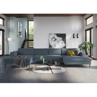 DOMO collection »Modica U-Form aktuelles, kubisches Design mit 2 Recamieren, viel Platz« XXL, in moderner Optik mit, 2 großzügigen Recamieren, auch in Cord, grau