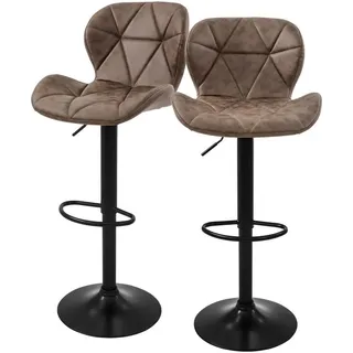 Ml-Design Barhocker Kunstleder braun 2er Set , Metall , 41x110x47 cm , Esszimmer, Barmöbel, Barhocker